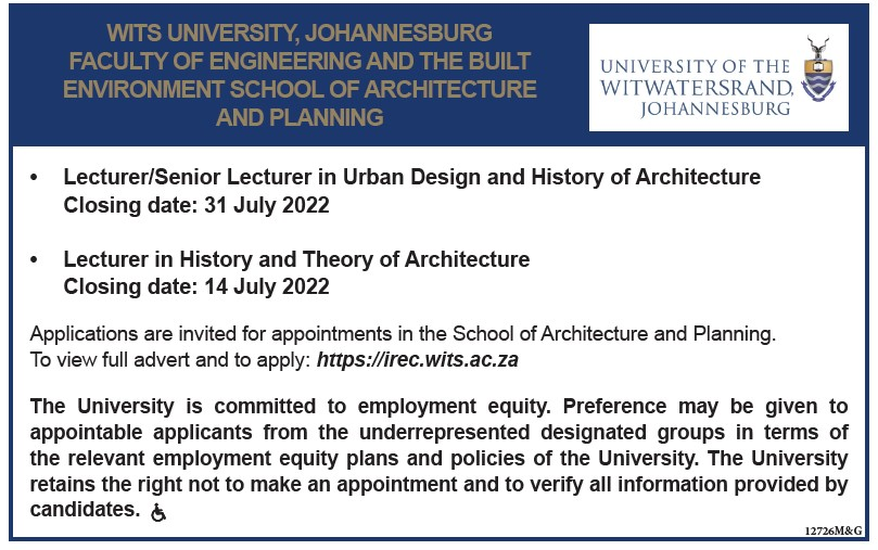 Wits Architecture Positions June 2022.png The Heritage Portal